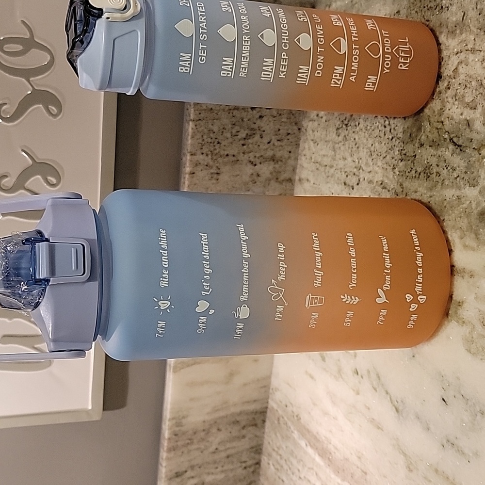 3pc Water Bottle Set gradient blue and orange - Picture 6 of 8